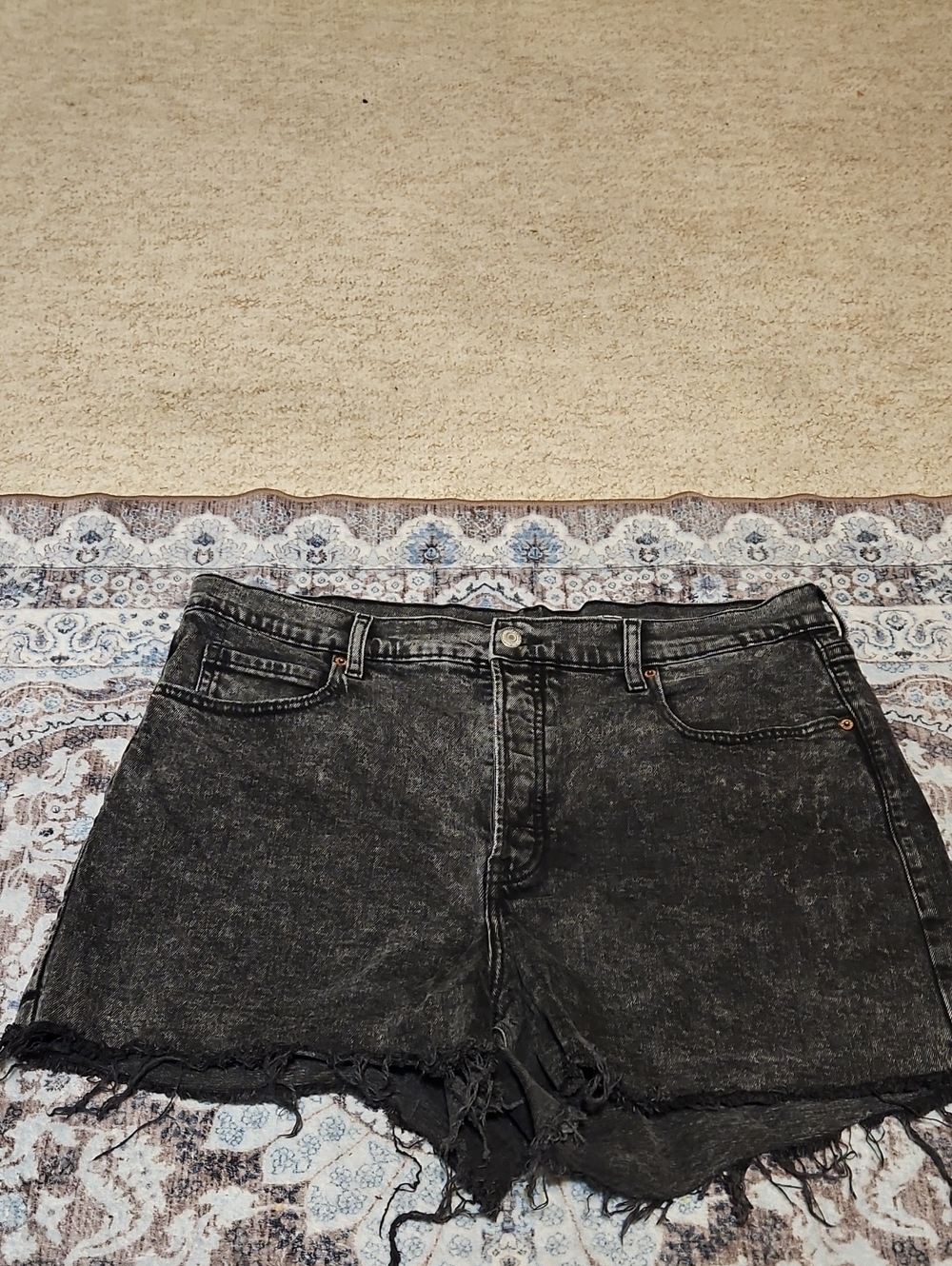 Old Navy Black Acid-Wash Jean Shorts